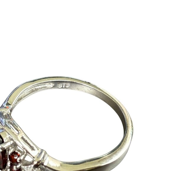 STS Sterling Silver 925 Garnet Gemstone Ring Size 10 - Picture 4 of 4
